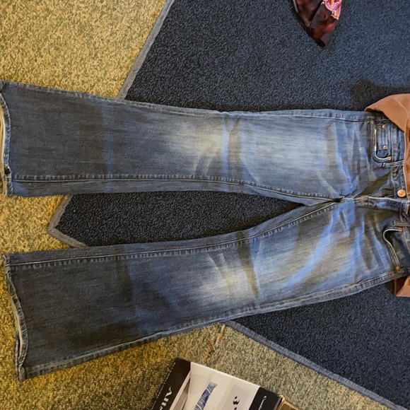 Pro rodeo sweatshirt brown buffalo .blue jeans mid rise a stretch boot cut flare - Picture 2 of 3